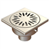 Siphon de douche en inox - cloche avec garde d'eau de 15 mm - 100 x 100 mm - sortie verticale 40 mm
