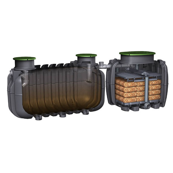 Filtre compact assainissement extra-plat sans électricité easyRock 4 EH sortie basse gravitaire pour résidence principale et secondaire