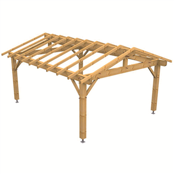 Abri de jardin Peyragudes avec toit à 2 pentes - sapin traité Classe 2 - en kit - 4 x 4 m