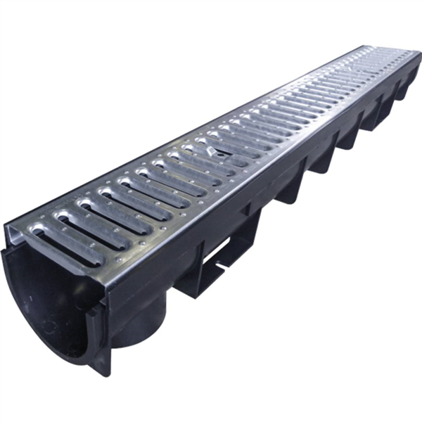 Caniveau de drainage polypropylène Stora-Light 100 H110 +grille passerelle A15