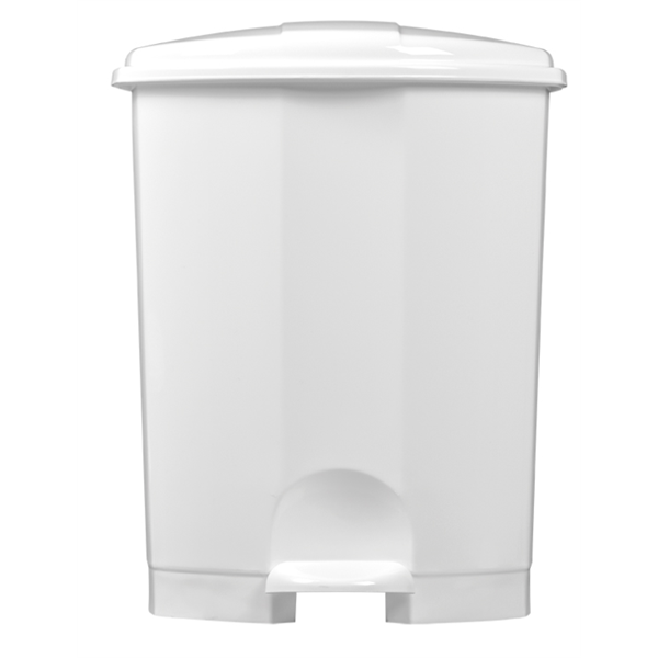 Poubelle plastique avec pédale blanche - Prima Rossignol - 50 litres