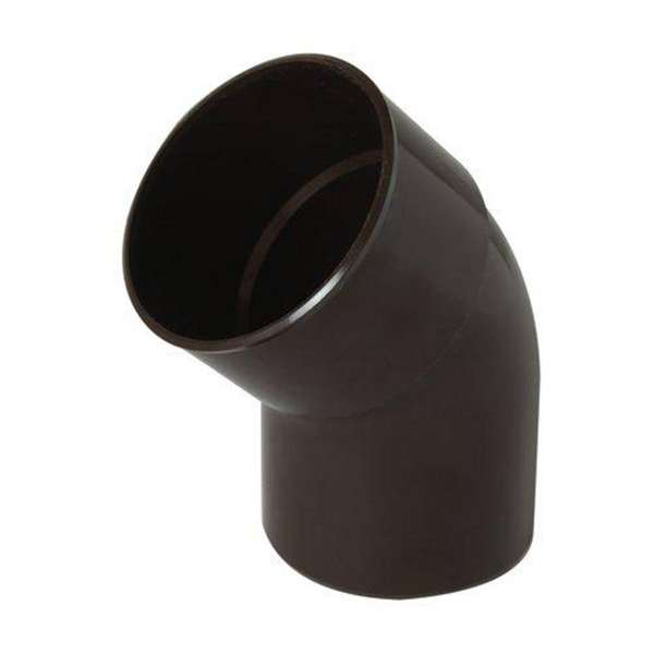 Coude cylindrique mâle-femelle Nicoll pour tube de descente - Angle  45° - Diamètre 80mm - Techtan Marron