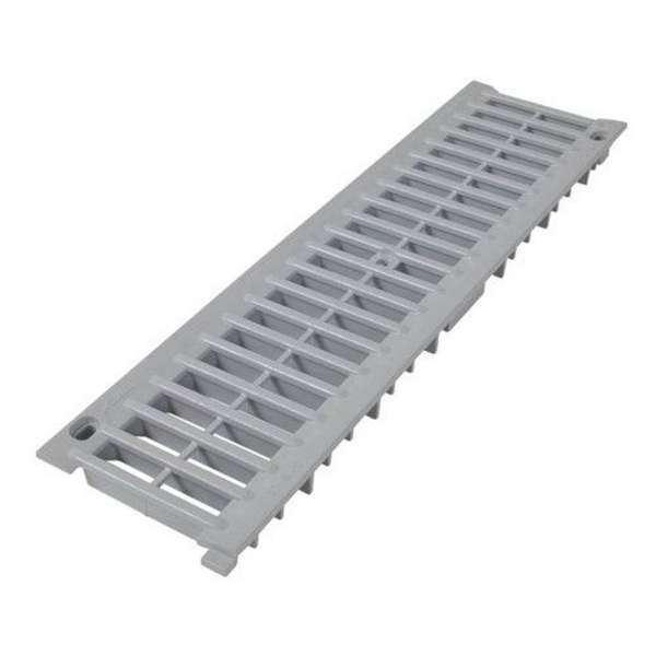 Grille PVC pour caniveaux de piscine - Connecto A15 Gris clair - largeur int. 100 mm - longueur 0.5 m