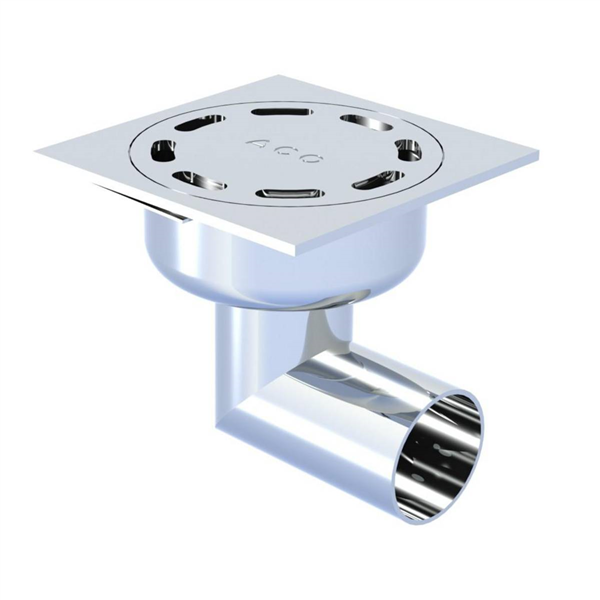 SIPHON ACO SHOWERDRAIN EKO 100X100MM INOX 304 COUV SLOT INOX 304 BRILLANT SORTIE