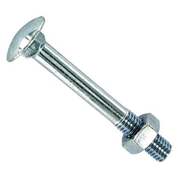 Boulon TRCC tête collet carré avec écrou - acier zingué - M8 x 80 mm - boîte de 25