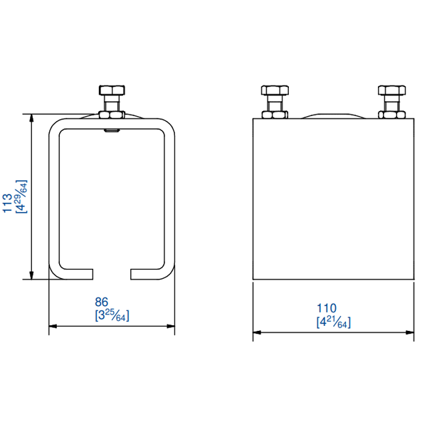 Manchon de raccordement nu Mantion 8578M pour rail Sportub 8570 - porte jusqu'à 2000 kg