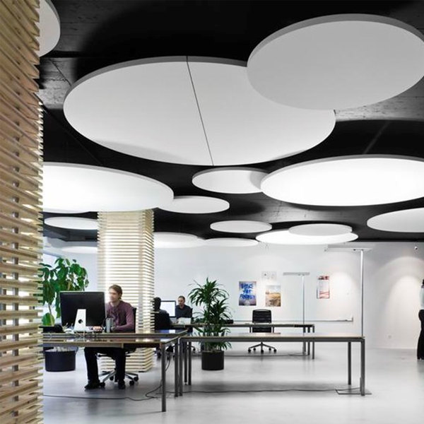 Dalle plafond acoustique ronde à suspendre - Ecophon Solo Circle XL Blanc - Ø 1600 mm - ép. 40 mm