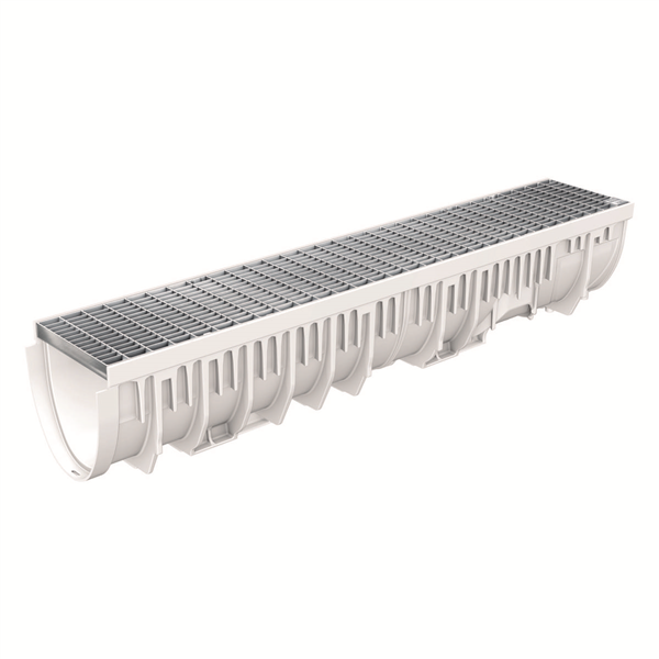 Caniveau MEARIN PLUS 150 avec grille caillebotis M30/10 acier CLIPFIX B125 1M