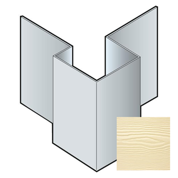 Profil d'angle extérieur asymétrique pour bardage Cedral Lap - Aluminium laqué Vanille C02 - longueur 3,00 M