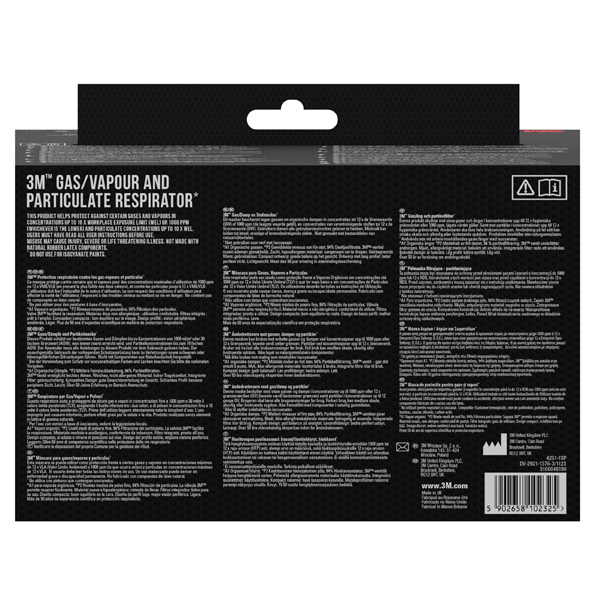 Demi masque anti-poussières et anti-gaz FFP2 - 3M 4251 Pro - protection A1 - P2