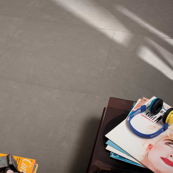 Plinthe de carrelage intérieur en grès cérame Zen effet béton - 45,0 CM x 7,2 CM - Cendre