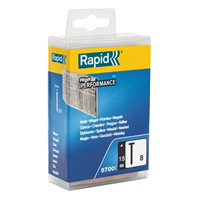 Clou à pointe affûtée n°8 Rapid pour agrafeuse - acier galvanisé - longueur 15 mm - boîte de 5700