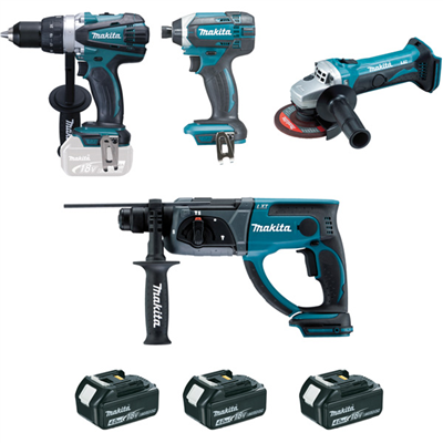 Ensemble de 4 machines Makita DLX4054MX1 18 V Li-Ion 4 Ah