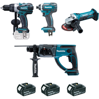 Ensemble de 4 machines Makita DLX4054MX1 18 V Li-Ion 4 Ah