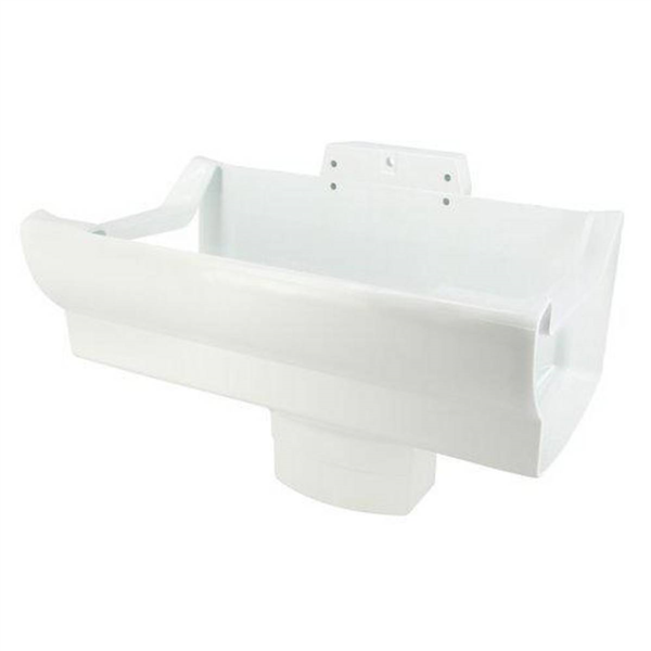 Naissance centrale Nicoll NAD381 pour gouttière LG38 et descente ovoïde de 105 x 76 mm - Techtan Blanc