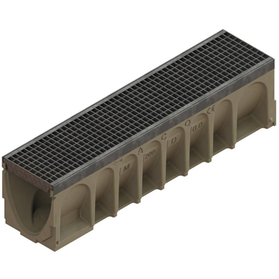 ACO MULTIDRAIN 200 - BP - HT 265MM GRILLE CAILLEBOTIS Q+ - 30x10 - ACIER GALVA -