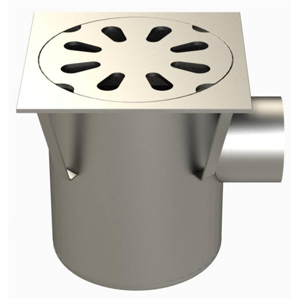 SIPHON 247X247 SORTIE LAT 100 MM PANIER 25100LP