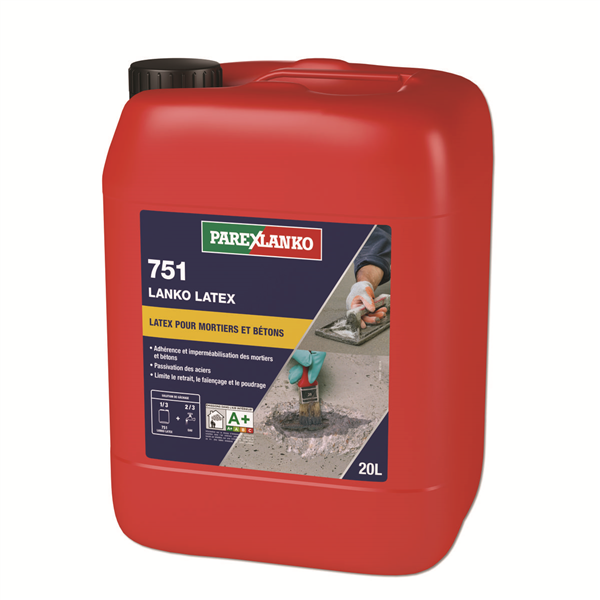 Résine d'accrochage pour mortiers et bétons - Lanko Latex 751 - bidon de 20 Litres