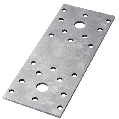 Platine d'assemblage pré-percée CQFD - 140 x 55 mm - épaisseur 2.5 mm - acier zingué