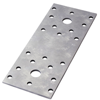 Platine d'assemblage pré-percée CQFD - 140 x 55 mm - épaisseur 2.5 mm - acier zingué
