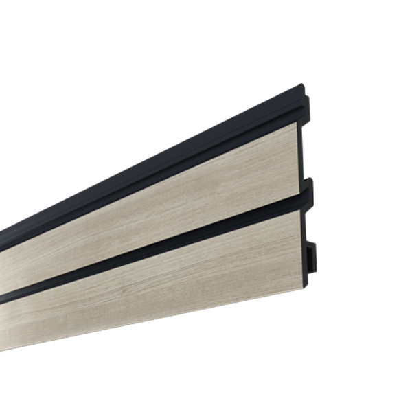 Bardage en PVC cellulaire imitation bois aspect claire-voie - Claircel Premium - Haut. 163,00 MM - Long. 4,00 M - Chêne Blanchi