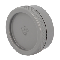 Tampon de visite Nicoll avec bouchon mâle/femelle - Diamètre 140 mm - À coller - PVC - Gris