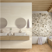 Carrelage mural salle de bain - Living Wall - carrelage grand format rectifié - 60,0 CM x 20,0 CM - Avorio