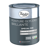 Peinture pour fer anti-rouille - Glycéro brillante - Théodore Peintures - Blanc - Pot de 0,5L