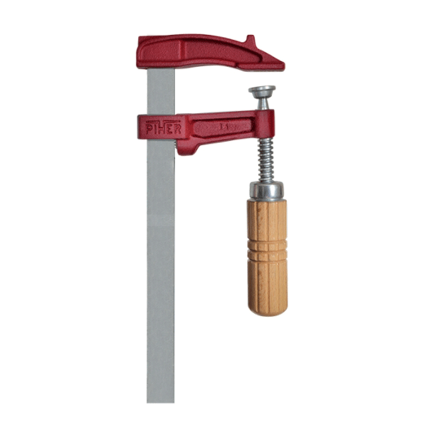 Serre-joint à vis manche bois Piher modèle MM - Tige 18x7 mm serrage 20 cm
