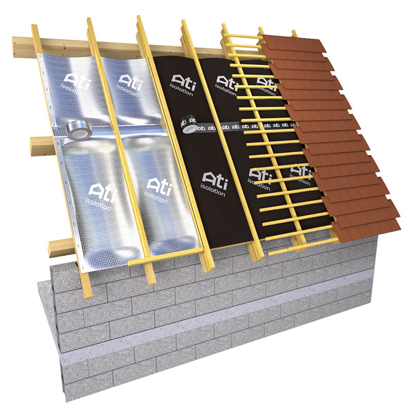 Isolant multi-réflecteur 2en1 pour toiture et combles - Pro Premium étanche + Pro Lin respirant - 2 rouleaux de 1,50 M x 10,00 M