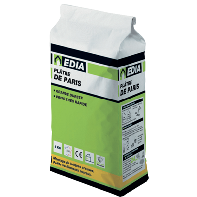 Plâtre de Paris à prise rapide Edia pour maçonnerie intérieure sac de 5 kg