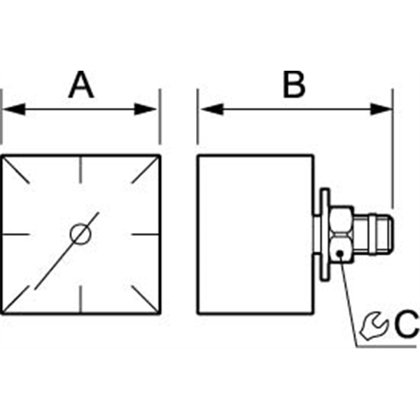 Manomètre boîtier carré 40 x 40 mm