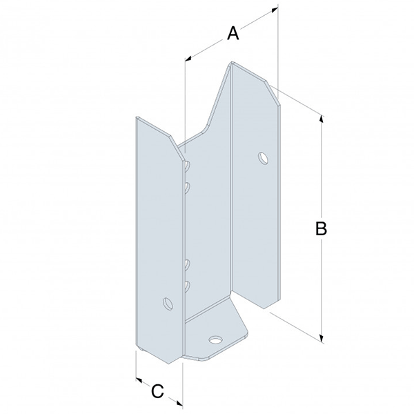 Étrier de clôture FB24 40x85x20 mm épaisseur 1 mm