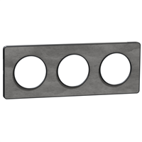 Plaque de finition triple Schneider Odace Touch pour 3 postes encastrés - ardoise liseré anthracite