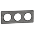 Plaque de finition triple Schneider Odace Touch pour 3 postes encastrés - ardoise liseré anthracite