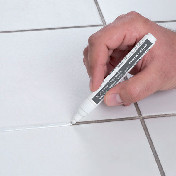 Marqueur fongicide pour joints Lyra pointe 2-4 mm coloris blanc