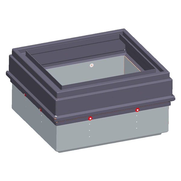 REHAUSSE rectangulaire REGLABLE A POSER 672/580  Ht 300/450