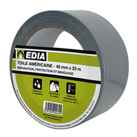 Ruban adhésif toile américaine multi-usages Edia 48 mm x 25 mètres