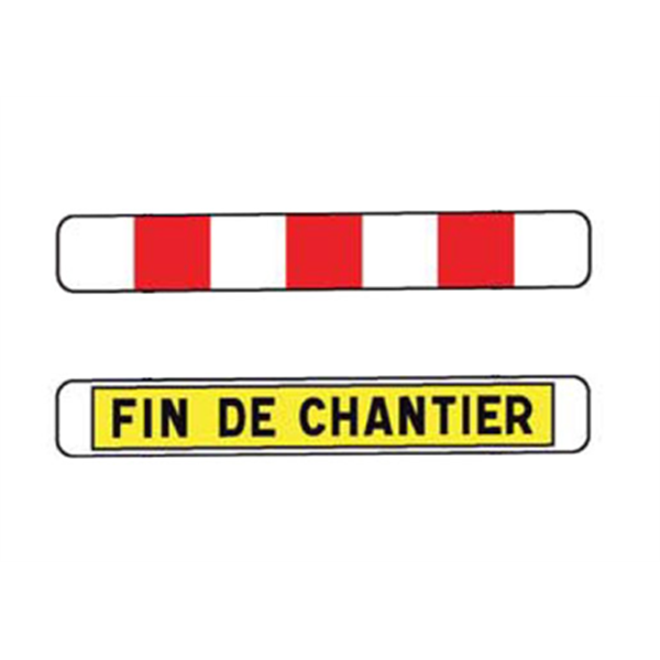 Panneau signalisation début et fin de chantier recto/verso K2 1400x200mm T1
