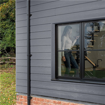 Lame de bardage en fibres-ciment Cedral Click finition relief - 186 MM x 12,00 MM - L. 3,60 M - Gris acier C15