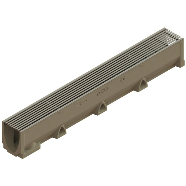 ACO SELF 100 BP HAUTEUR 145MM GRILLE FIL PROFIL PLEIN ACIER INOXYDABLE 316L A15