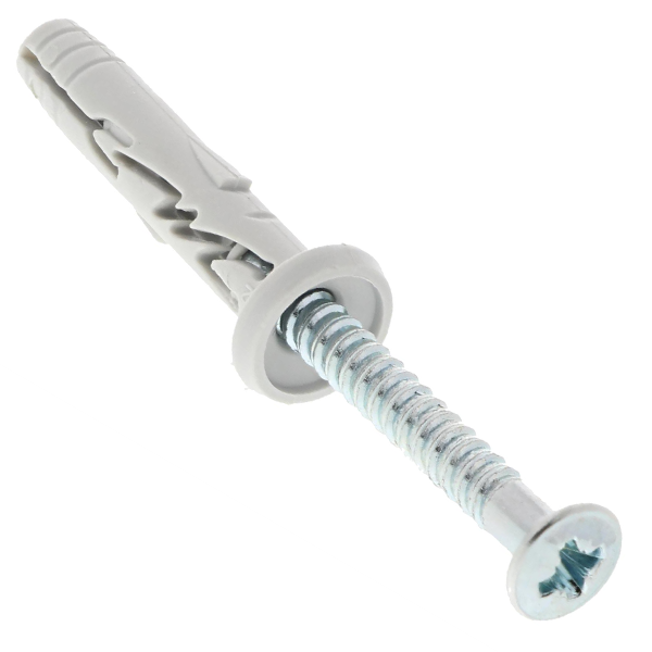 Cheville à frapper en nylon avec vis zingué tête plate - Spit Hit-M P - 6,0 MM x 30,0 MM - boîte de 1000