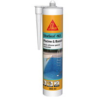 Mastic silicone d'étanchéité spécial immersion SikaSeal 163 Piscine & Bassin - Cartouche de 300 - Transparent