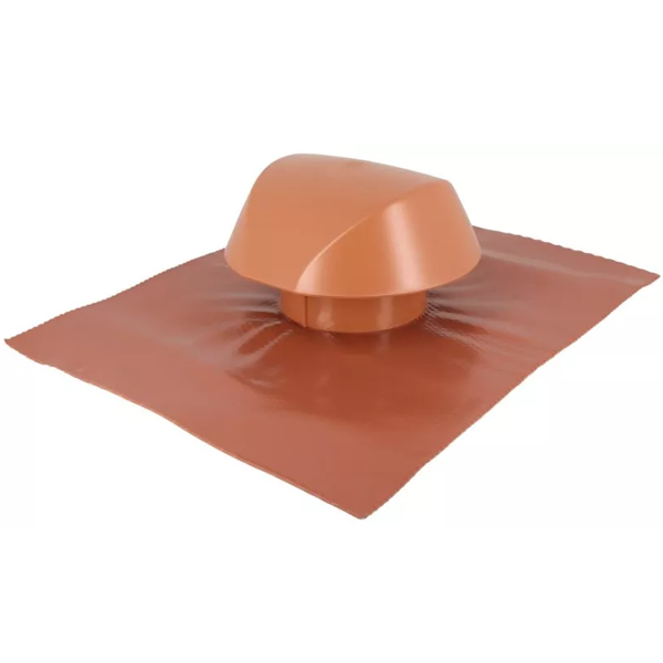 Chapeau de ventilation avec collerette d'étanchéité Nicoll Atemax VVE10 - mâle Ø 100 MM - Terracota