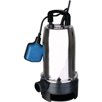 Pompe submersible pour évacuation des eaux usées 600 W - Débit maxi 14 m3/h - Acier inox