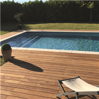Lame de terrasse striée en bois exotique Cumaru KD classe 4 - 300 cm x 14,5 cm - ép. 21 mm