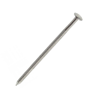 Pointe annelée tête bombée en acier inoxydable A2 filetage total 2.3x35mm boîte de 1kg