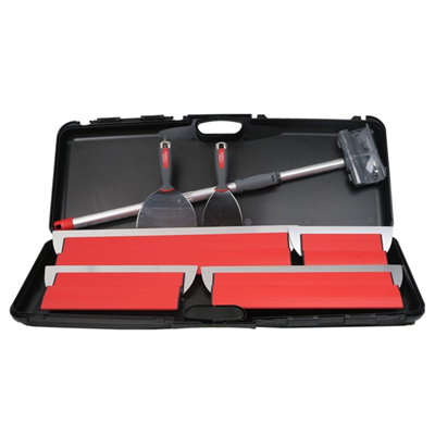 Ensemble de lissage pour plaquiste Parfait Liss - Valise avec 4 lames, 2 couteaux, perche télescopique