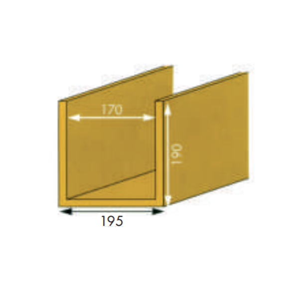 Linteau d'ouverture Manulinteau en béton ciment verre - 200 MM x 200 MM - longueur 80 CM
