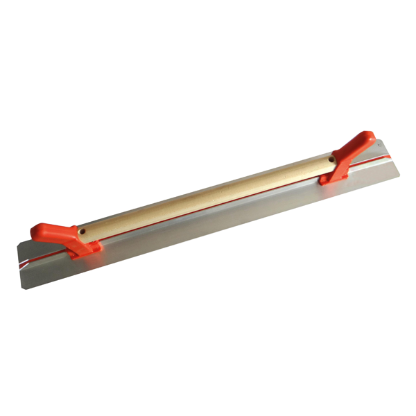 Règle à dresser les enduits en aluminium lisse sans dent - Poignée bois - Longueur 1,20 m